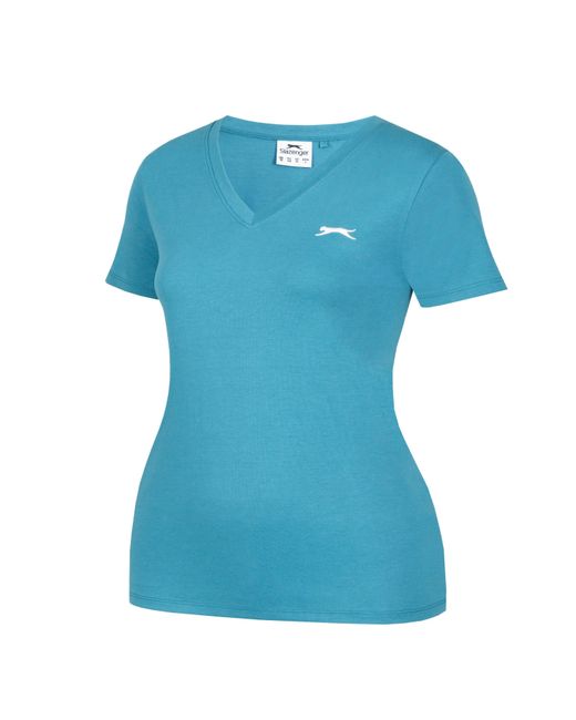 Slazenger 1881 Blue Ladies V Neck Tee Shirt