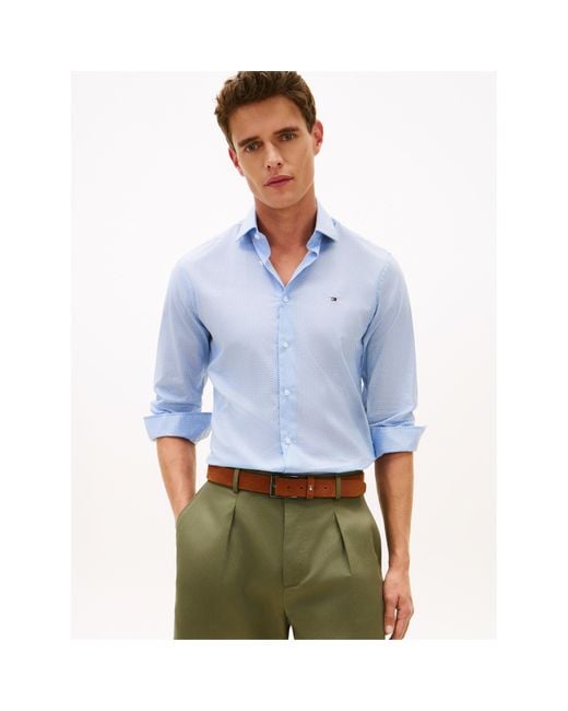 Tommy Hilfiger Blue Long Sleeve Patterned Shirt for men