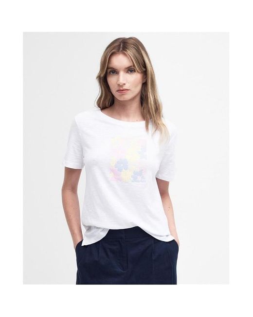 Barbour White Belmont Graphic T-shirt