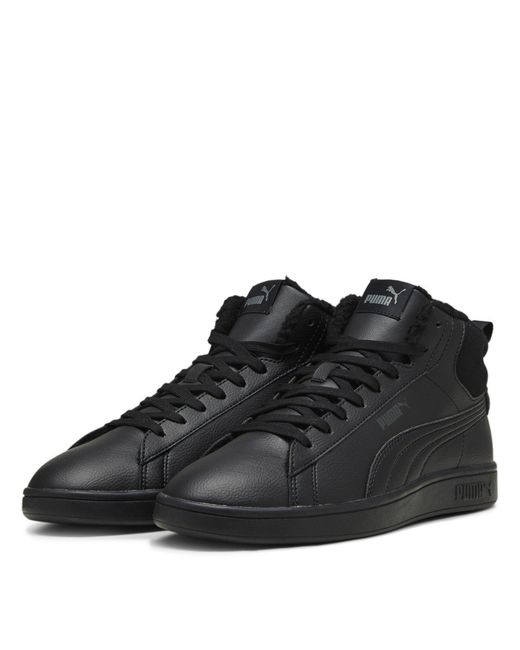 PUMA Black Smash 3.0 Mid Water Resistant Low Top Trainers for men