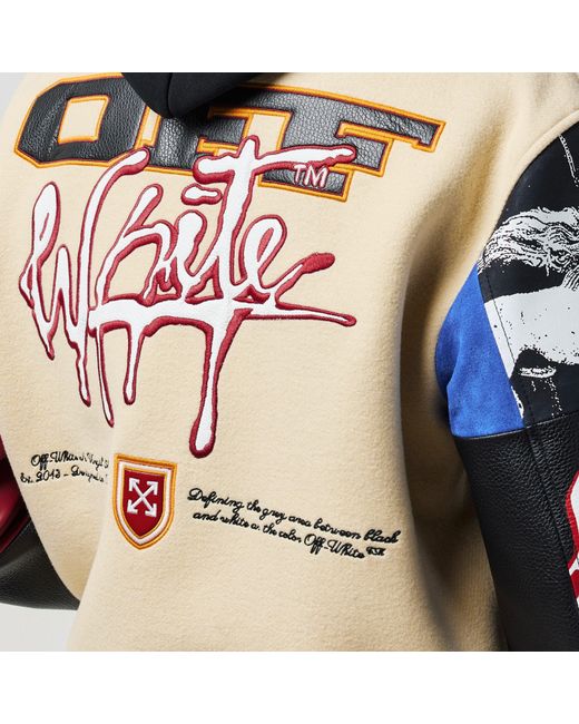 Off-White c/o Virgil Abloh Blue Patch Varsity Jacket for men