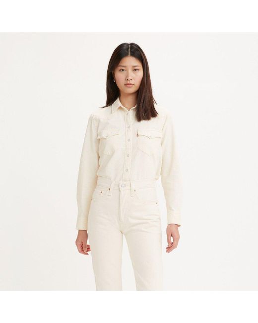 Levi's White Ultimate Western Long Sleeve Denim Shirt