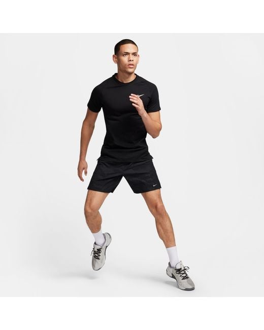 Nike Black Flex Rep Dri-Fit Short-Sleeve Fitness Top for men