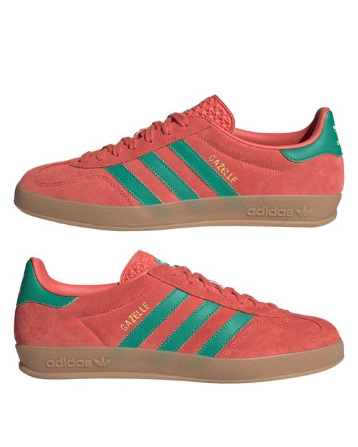 Adidas Originals Red Adults Gazelle Indoor Low-Top Trainers