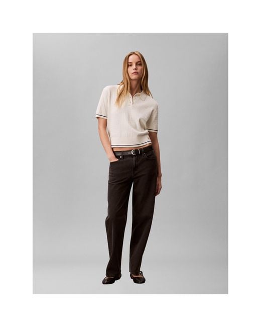 Calvin Klein White Short Sleeve Polo Shirt