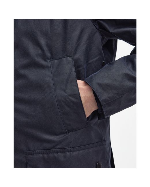 Barbour Blue Ashby Water Resistant Windproof Long Sleeve Wax Jacket for men