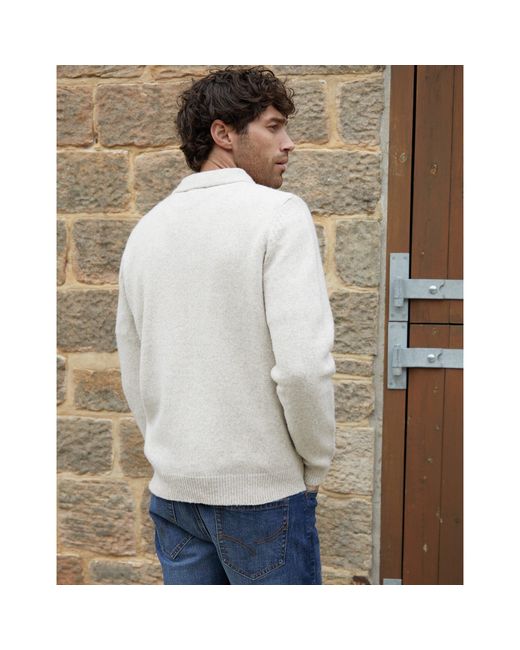 Threadbare Multicolor Windermere Long Sleeve Zip Knitted Polo Shirt for men