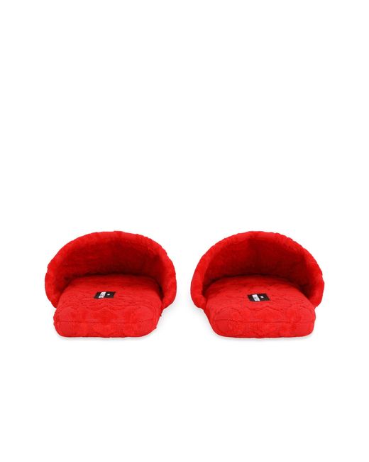 Dolce & Gabbana Red Dolceandgabbanacasa Jaquard Slippers