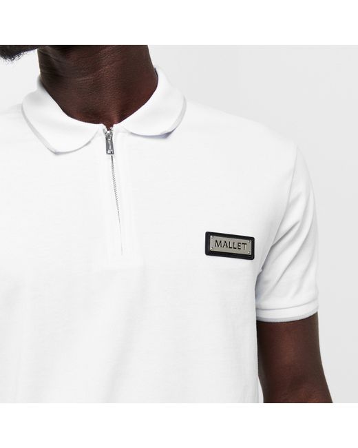 Mallet White Breathable Soft-Touch Short Sleeve Polo Shirt for men