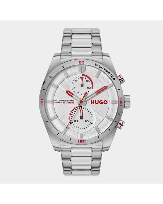 HUGO Metallic Fast 44Mm Multifunction Watch for men