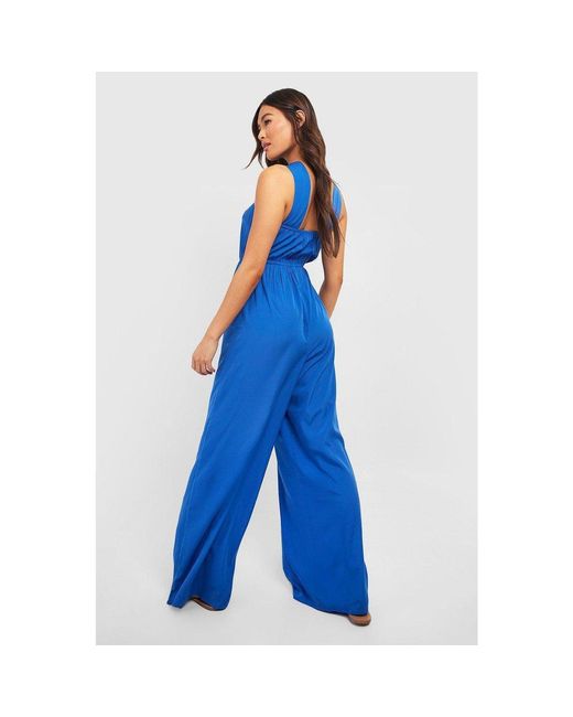 VIOLET ROMANCE Blue Vrom Wide Leg Jumpsuit