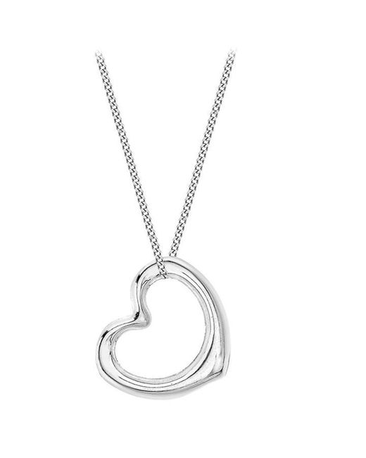 Be You Metallic Sterling Open Heart Necklace