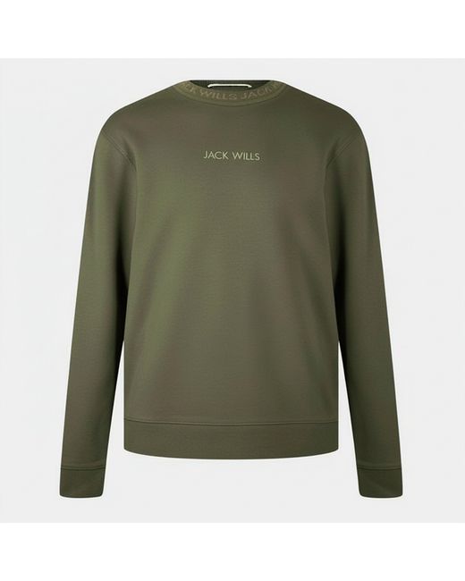 Jack Wills Green Jacquard Crew Sweatshirt for men