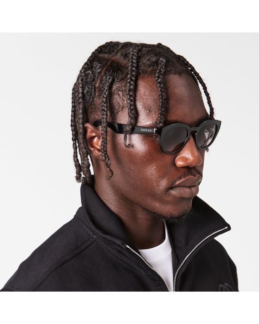 Gucci Gray Rectangle Sunglasses for men
