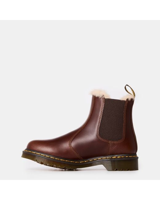 Dr. Martens Brown 2976 Leonore Fur Lined Chelsea Boot