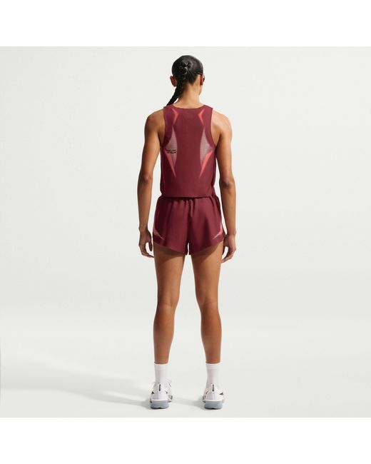 Nike Red Aeroswift Dri-Fit Adv Cropped Running Tank Top
