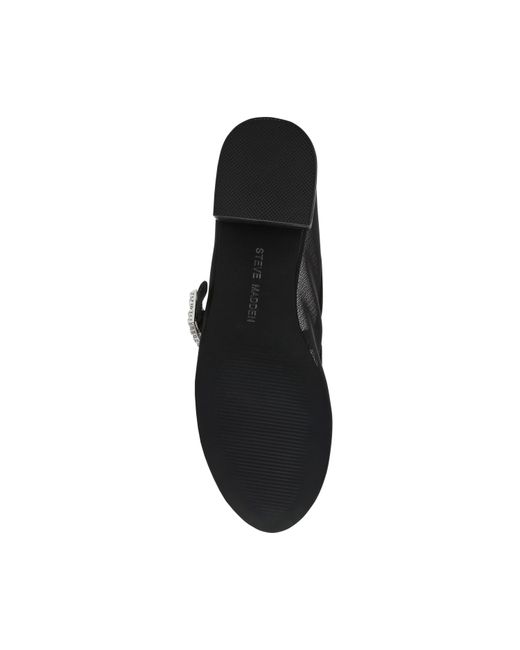 Steve Madden Black Champaign Block Heel Court Shoes