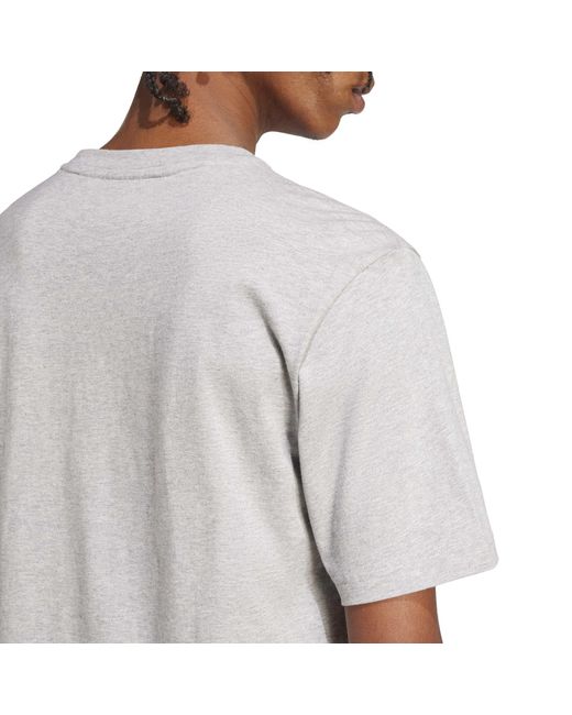Adidas Gray M Fi 3Bar Tee for men