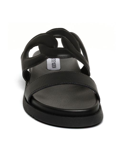 Steve Madden Black Myrtle Flat Sandals