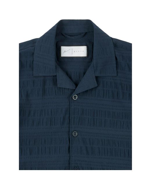 PREVU Blue Seersucker Beckerr Shirt for men