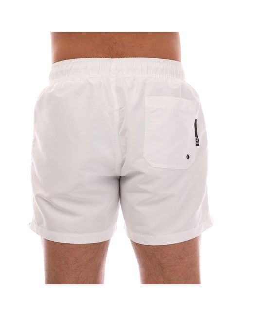 EA7 Gray Logo Tape Swim Shorts for men