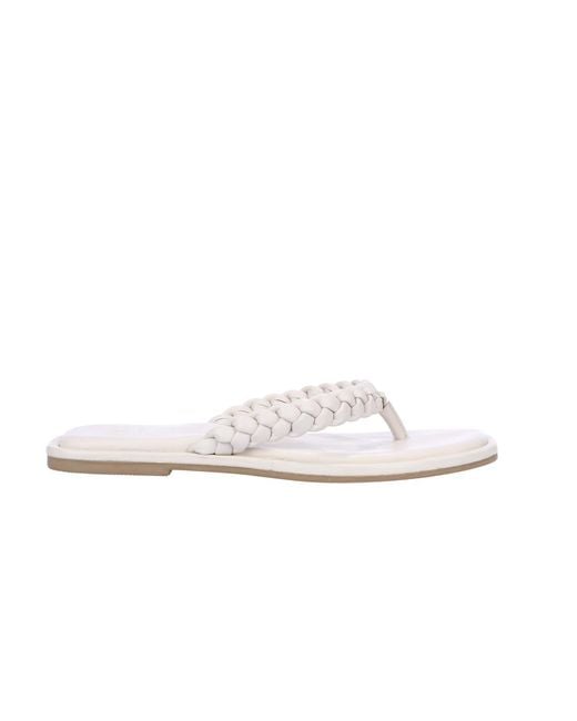 Dune White Loxx Plait Toe Post Sandals