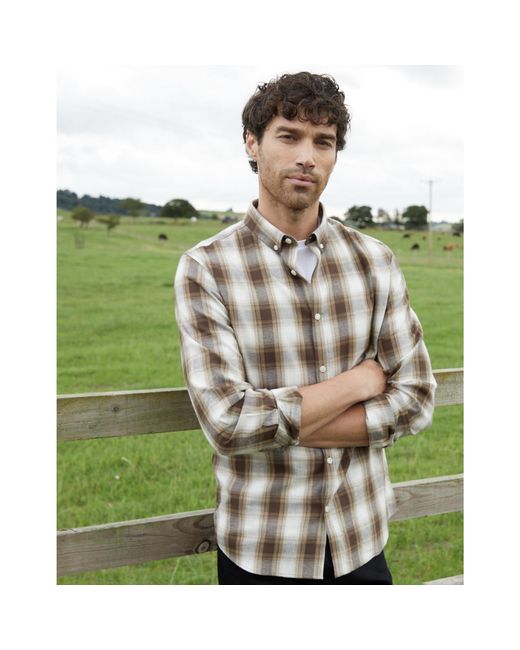 Threadbare Green Cheque Long-Sleeve Patterned Shirt for men