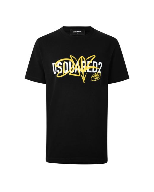 DSquared² Black Dsq Sig Logo Tee Sn63 for men
