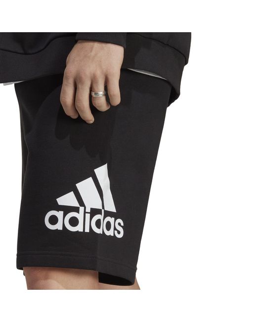 Adidas Black Big Logo French Terry Shorts for men