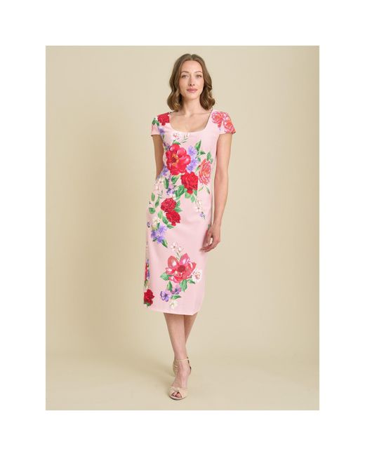 Gina Bacconi Red Rayna Floral Sheath Dress
