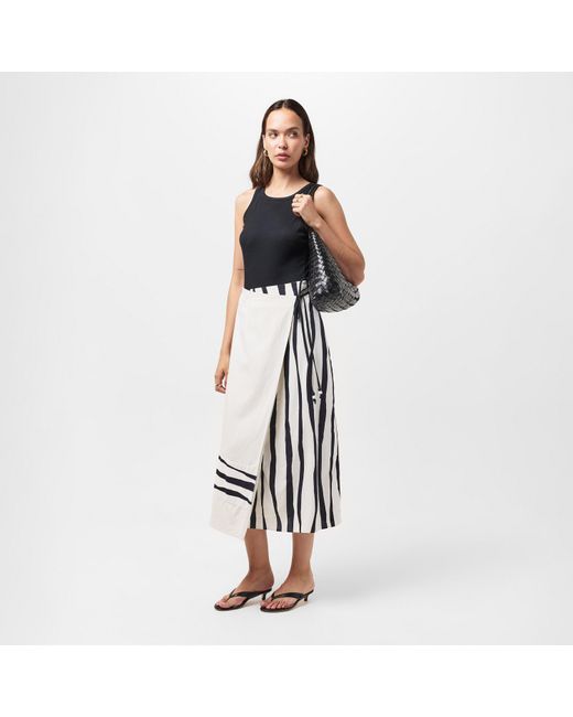 French Connection White Genevieve Adjustable Wrap Skirt