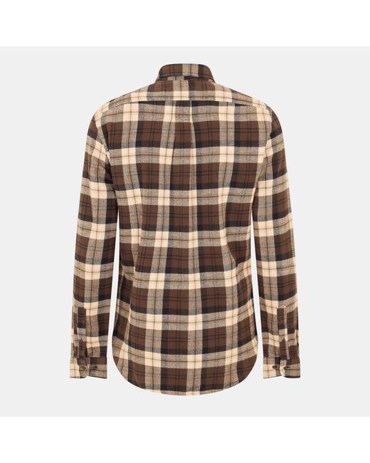 Timberland Brown Long-Sleeve Check Patterned Shirt for men