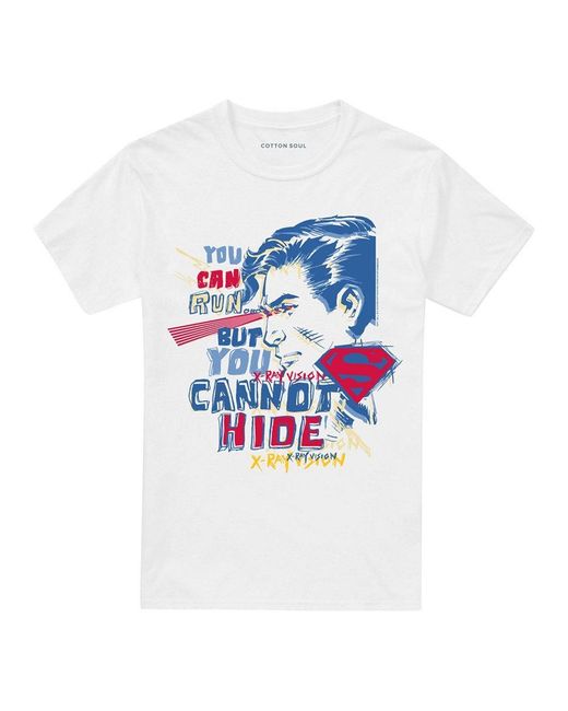 Dc Comics White Superman Cannot Hide Xray Vision T-Shirt for men