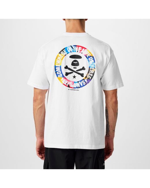 Aape White Universe Bones T-shirt for men
