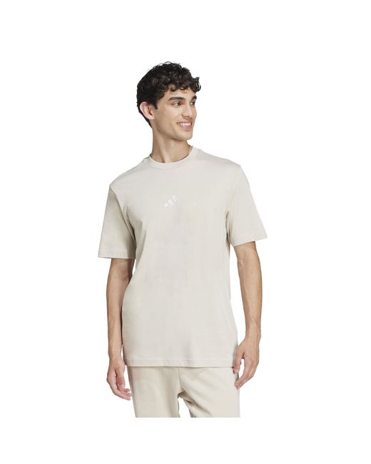 Adidas White Essentials Single Jersey Logo T-Shirt for men