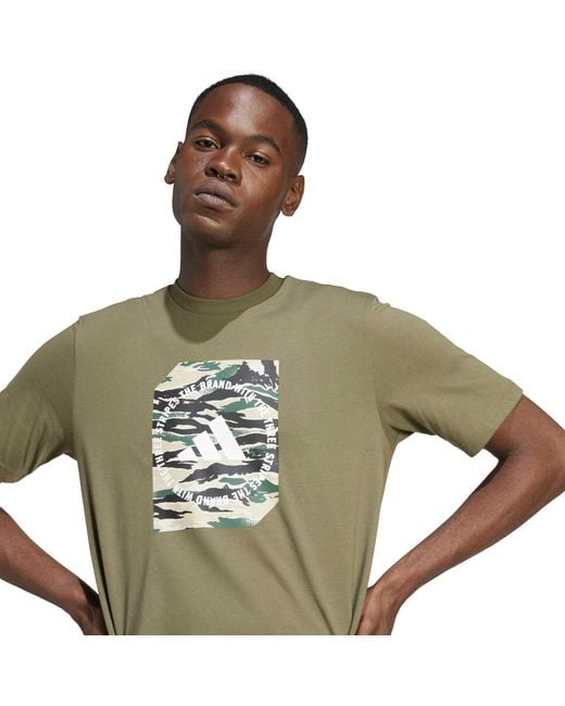 Adidas Green Graphic Logo T-Shirt for men