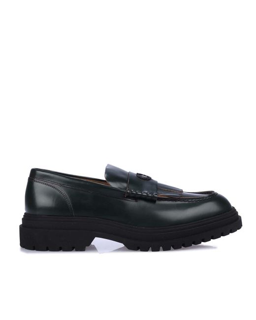Fred Perry Black Leather Loafers Size 5 for men
