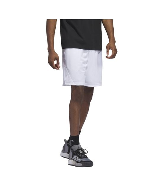 Adidas White Select Mesh S Basketball Shorts for men
