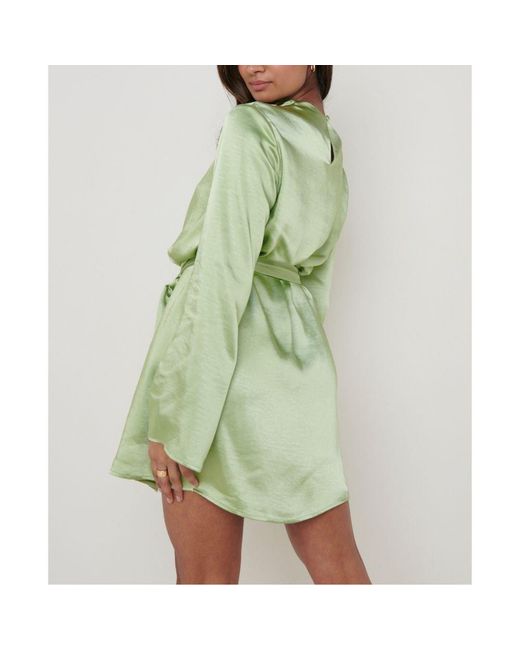 Pretty Lavish Green Jayda Cowl Mini Dress