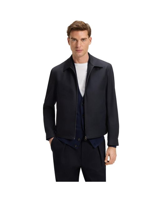 Boss Blue Beckham Cotton Zip Long Sleeve Overshirt for men