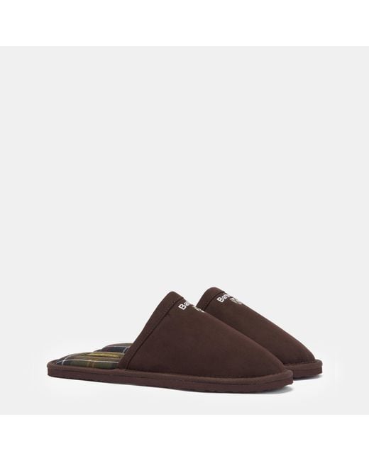 Barbour Brown Everitt Mule Slippers for men