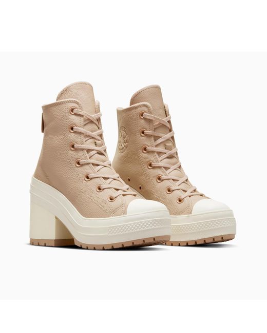 Converse Natural Adults Chuck 70 De Luxe Heel Platform Ankle Heeled Boots