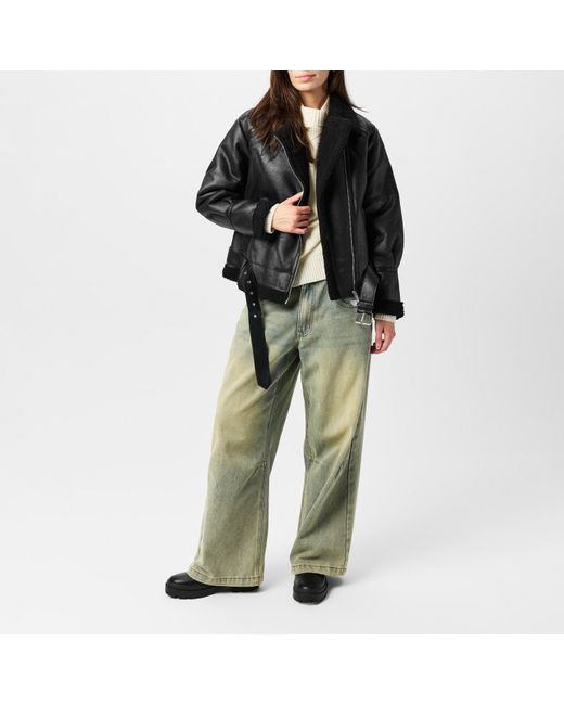 Vero Moda Black Joanna Aviation-Inspired Structured Aviator Jacket