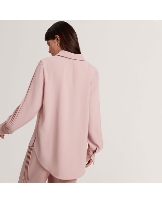 Ted Baker Pink Piping Detail Relaxed Long Sleeve Shirt