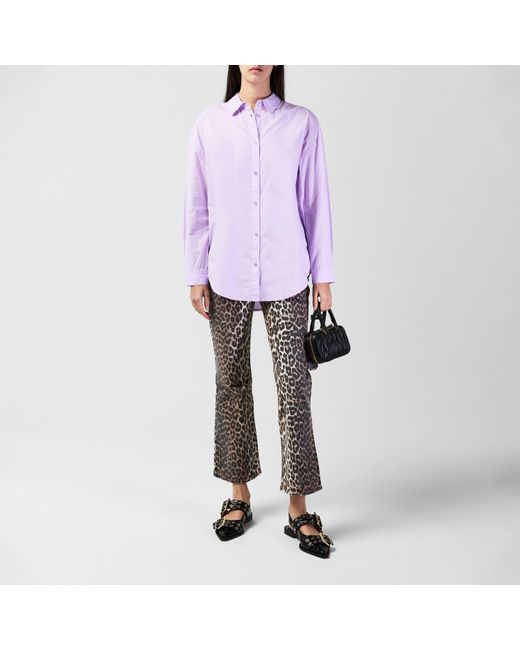 Great Plains Purple Core Button-Down Long-Sleeve Plain Shirt