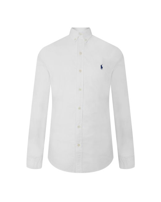 Polo Ralph Lauren White Slim Fit Poplin Long-Sleeve Shirt for men