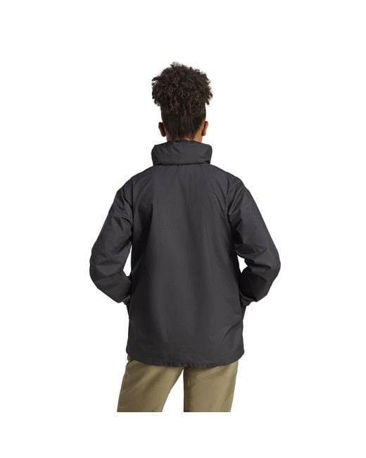 Adidas Blue Multi Essentials Hooded Long Sleeve Waterproof Jacket