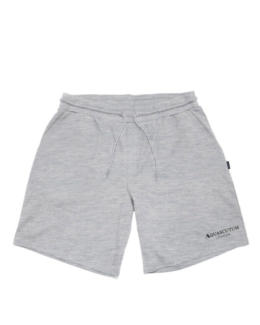 Aquascutum Gray Fleece Jogger Shorts for men