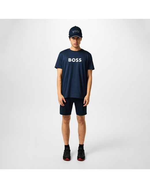 Boss Blue Bodywear Short Sleeve T-Shirt With Logo Print Detail for men