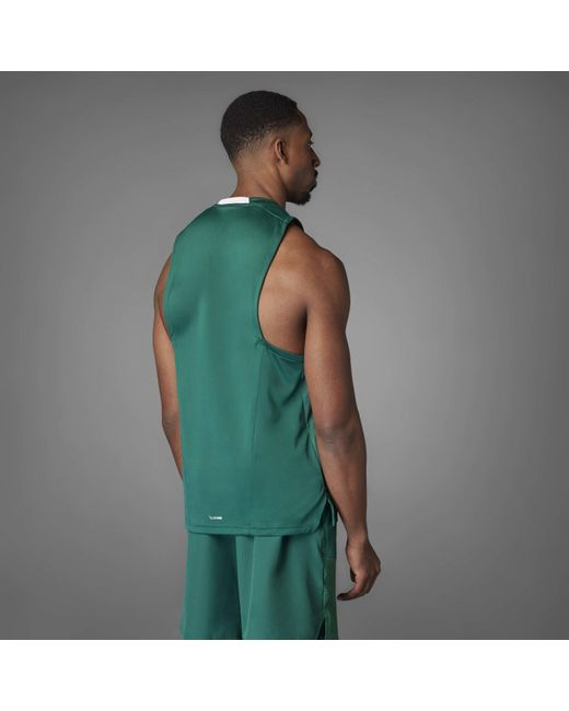Adidas Green D4T Heri Performance Gym Vest for men